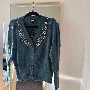 Express Sweater with Rhinestone neckline detail